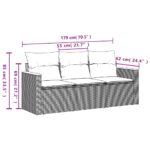 3-tlg. Garten-Sofagarnitur mit Kissen Schwarz Poly Rattan – Bild 3