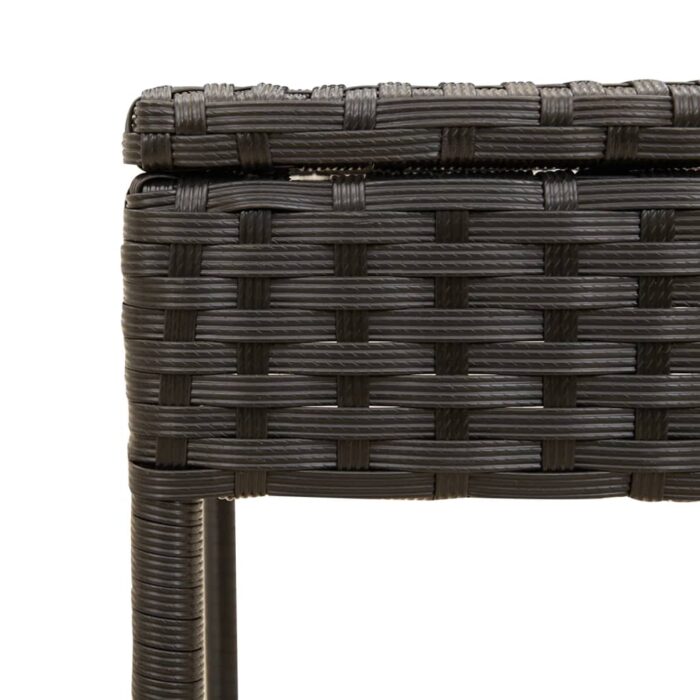 Sonnenliegen 2 Stk. mit Dach und Tisch Schwarz Poly-Rattan – Bild 9