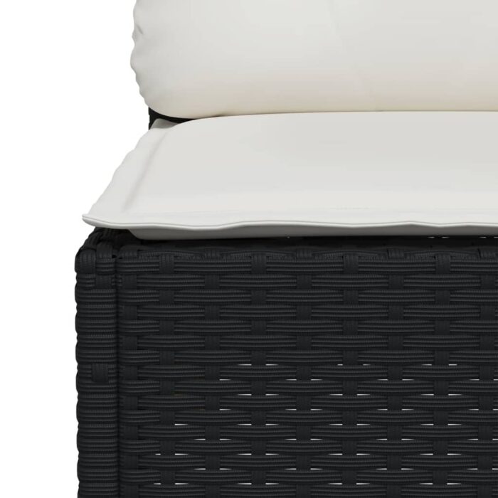 10-tlg. Garten-Sofagarnitur mit Kissen Schwarz Poly Rattan – Bild 6