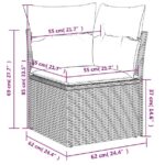 10-teiliges Gartensofa-Set mit Kissen, schwarzes Polyrattan – Bild 11