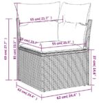 10-teiliges Gartensofa-Set mit Kissen, schwarzes Polyrattan – Bild 11