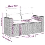 10-teiliges Gartensofa-Set mit Kissen – Bild 12