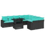 10-teiliges Gartensofa-Set mit Kissen – Bild 2