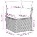 10-teiliges Gartensofa-Set mit Kissen, schwarzes Polyrattan – Bild 13