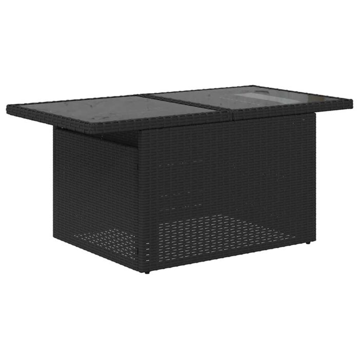 10-tlg. Garten-Sofagarnitur mit Kissen Schwarz Poly Rattan – Bild 6