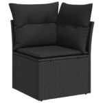 10-tlg. Garten-Sofagarnitur mit Kissen Schwarz Poly Rattan – Bild 4