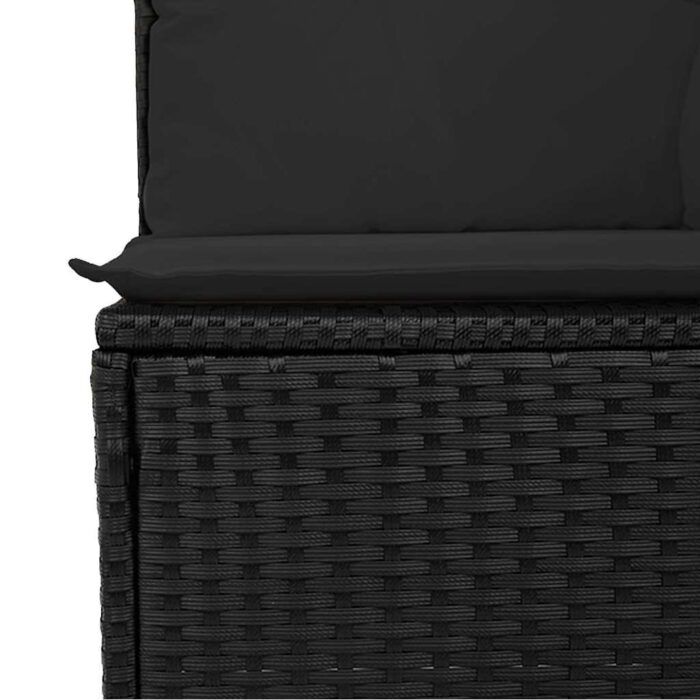 10-tlg. Garten-Sofagarnitur mit Kissen Schwarz Poly Rattan – Bild 9