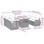 10-tlg. Garten-Sofagarnitur mit Kissen Schwarz Poly Rattan – Bild 10