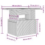 10-tlg. Garten-Sofagarnitur mit Kissen Schwarz Poly Rattan – Bild 13