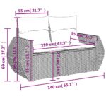10-teiliges Gartensofa-Set mit Kissen, schwarzes Polyrattan – Bild 13