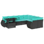 10-teiliges Gartensofa-Set mit Kissen – Bild 2