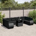 11-tlg. Garten-Sofagarnitur mit Kissen