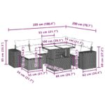 8-teiliges Gartensofa-Set mit Kissen, schwarzes Polyrattan – Bild 11