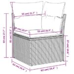 10-tlg. Garten-Sofagarnitur mit Kissen Schwarz Poly Rattan – Bild 13