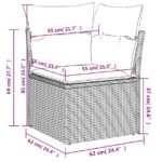 10-tlg. Garten-Sofagarnitur mit Kissen Schwarz Poly Rattan – Bild 13