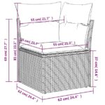 11-teiliges Gartensofa-Set mit Kissen, schwarzes Polyrattan – Bild 13
