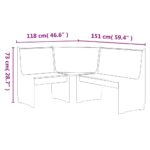 Eckbank REINE 151 cm - Massivholz Kiefer – Bild 5