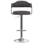 2 Stk. Barhocker Bugholz und Stoff Dunkelgrau – Bild 3