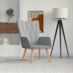 Relaxsessel mit Hocker Hellgrau Stoff
