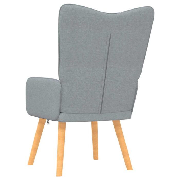 Relaxsessel mit Hocker Hellgrau Stoff – Bild 5