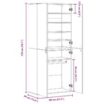 Schuhschrank Weiss 80×39×178 cm Holzwerkstoff – Bild 10