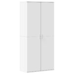 Schuhschrank Weiss 80×39×178 cm Holzwerkstoff – Bild 2