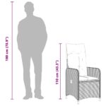 9-tlg. Garten-Bistro-Set mit Kissen Braun Poly Rattan – Bild 10