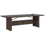 9-tlg. Garten-Bistro-Set mit Kissen Braun Poly Rattan – Bild 4