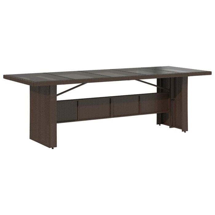 9-tlg. Garten-Bistro-Set mit Kissen Braun Poly Rattan – Bild 4