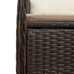 9-tlg. Garten-Bistro-Set mit Kissen Braun Poly Rattan – Bild 5