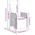 9-tlg. Garten-Bistro-Set mit Kissen Braun Poly Rattan – Bild 8