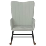 Schaukelsessel Hellgrau Samt – Bild 3