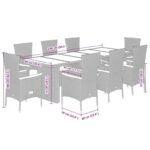 11-tlg. Garten-Essgruppe mit Kissen Schwarz Poly Rattan – Bild 7