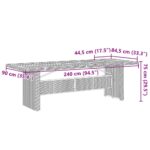 11-tlg. Garten-Essgruppe mit Kissen Schwarz Poly Rattan – Bild 8