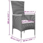 11-tlg. Garten-Essgruppe mit Kissen Schwarz Poly Rattan – Bild 9