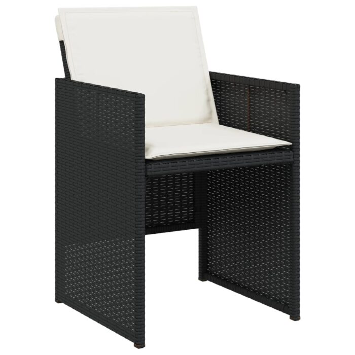5-tlg. Garten-Essgruppe mit Kissen Schwarz Poly Rattan – Bild 5