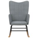 Schaukelsessel Hellgrau Stoff – Bild 3