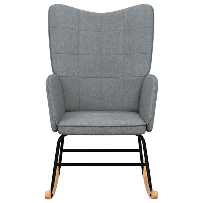 Schaukelsessel Hellgrau Stoff – Bild 3