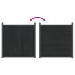 Zaunelement Grau 353x186 cm WPC – Bild 8