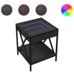 Nachttisch mit Infinity-LED Schwarz 40x40x49 cm – Bild 2