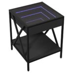 Nachttisch mit Infinity-LED Schwarz 40x40x49 cm – Bild 3