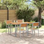 Garten Essgruppe 5 pcs Grau Massivholz Akazie