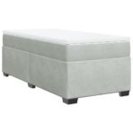 Boxspringbett mit Matratze Hellgrau 80x200 cm Samt – Bild 2