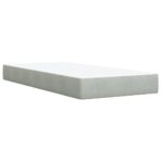 Boxspringbett mit Matratze Hellgrau 80x200 cm Samt – Bild 6