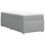 Boxspringbett mit Matratze Hellgrau 80x200 cm Stoff – Bild 2