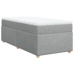 Boxspringbett mit Matratze Hellgrau 80x200 cm Stoff – Bild 9