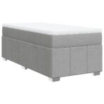 Boxspringbett mit Matratze Hellgrau 80x200 cm Stoff – Bild 2