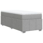 Boxspringbett mit Matratze Hellgrau 80x200 cm Stoff – Bild 9
