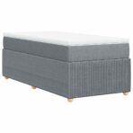Boxspringbett mit Matratze Hellgrau 80x200 cm Stoff – Bild 6