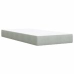 Boxspringbett mit Matratze Hellgrau 80x200 cm Samt – Bild 6
